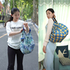 定制拉链款超市环保购物袋日本便携收纳折叠包创意(包创意)印字单肩手提包