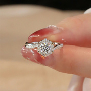 求婚戒指女单戒仿真钻戒结婚婚礼，用道具假婚戒订婚六爪不掉色装饰