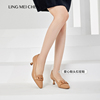 lingmeichen高光鞋爱心，扣细跟5cm真皮低跟高跟鞋，单鞋女陈灵梅
