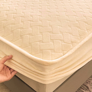 a类牛奶绒床笠单件加厚珊瑚法兰绒席梦思床垫，保护罩套固定床罩0.9