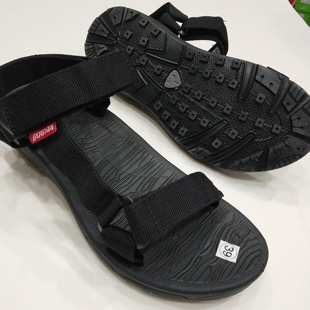 越南夏季男潮橡胶魔术贴牛仔布凉鞋时尚个性新沙滩鞋款凉拖