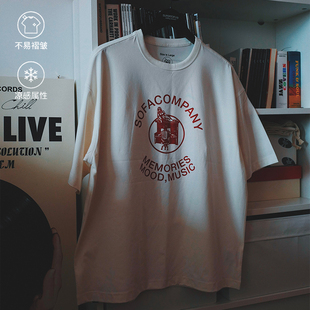 SUPERTOFU(SPTF) SS24 复古趣味手绘 弧形图案 索罗娜 短袖T恤