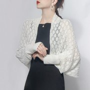 时尚女士百搭针织冰丝坎肩小搭肩防晒披肩保暖空调房护颈围脖冰袖