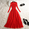订婚裙子红色礼服裙高级质感2023遮肚子性感女高端大牌连衣裙