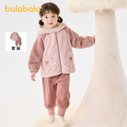 巴拉巴拉儿童睡衣套装冬季加厚保暖家居服男女童可外出小童大童潮