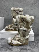 雪地靴女2023冬季狐狸毛毛靴子厚底增高羊皮毛保暖长筒女靴子