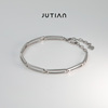 jutian高级感纯银手链女个性简约气质链条时尚，冷淡风质感银饰礼物
