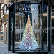 炫彩松针圣诞树圣诞节装饰橱窗玻璃贴纸服装饰品商场酒店静电贴画