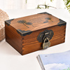 实木收纳盒复古木盒子带锁桌面收纳盒杂物盒储物箱密码木箱子家用