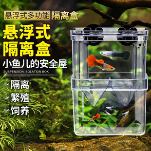 鱼苗繁殖盒孔雀鱼产鱼孵化盒鱼缸，透明隔离盒，幼鱼斗鱼盒隔离盒大号
