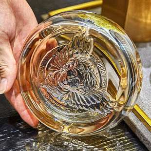 轻奢欧式美式加厚水晶玻璃创意范思烟灰缸 家居客厅大号玻璃烟缸