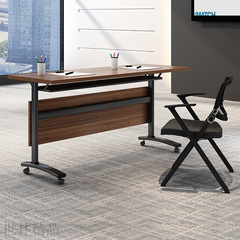 会议室折叠培训桌会议桌培训桌椅长条桌双层可移动办公桌带轮桌子