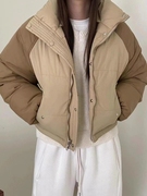 现~韩国东大门3 ANOTHER女2023冬季撞色两面穿短款羽绒服外套