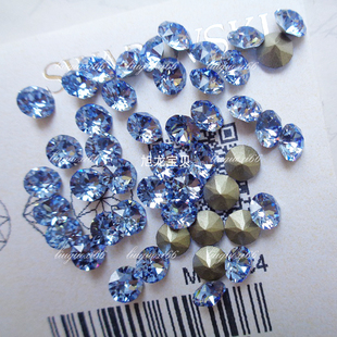 尖底奥地利浅蓝色211水晶玻璃，钻散钻美甲华子，新娘甲片光疗钻圆形