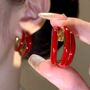 复古高级感红色化油三生三世耳环女独特个性设计耳饰轻奢气质耳环