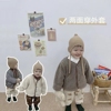 婴儿冬装韩版毛绒加绒加厚外套男女宝宝两面穿上衣外出棉服夹克冬