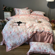 YILAISHA/亦莱莎家纺天丝1.8m1.5床上用品欧式纯色床单式四件套