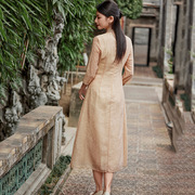 旗袍2024年刺绣汉服日常中国风女装新中式唐装复古气质连衣裙