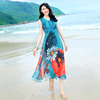 海南三亚雪纺连衣裙海边度假显瘦大码中年，妈妈装泰国海滩裙沙滩裙