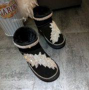 2023冬季冬季韩国 公主叶子钻 亮片 短靴 雪地靴 女款棉靴棉鞋子