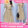 纯色大码连衣裙女夏2023名媛气质，高端奢华国际，大牌高级感裙子
