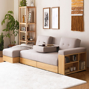 直送香港布艺沙发客厅三人组合小户型多功能梳化带收纳折叠沙发床