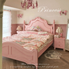 实木床粉色女孩公主床，女生1.8米1.5双人床，主卧室美式欧式法式复古
