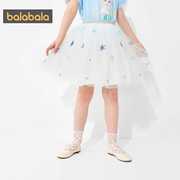 巴拉巴拉女童裙子中大童，宝宝半身裙儿童蓬蓬，纱裙2022夏季蛋糕短裙