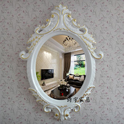 pu镜框玄关镜防水浴室镜，装饰镜梳妆镜椭圆卫浴，镜欧式镜卧室镜