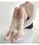 袜套女日系少女堆堆袜套薄款纯色甜美芭蕾风针织腿套简约百搭