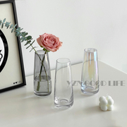 北欧简约现代ins风小花瓶玻璃透明水养插花摆件玄关客厅桌面装饰