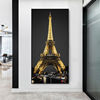 入门玄关装饰画埃菲尔铁塔法国巴黎城市，风景大尺寸落地带，框壁挂画