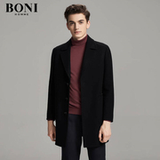 BONI/堡尼商务男装秋冬羊毛中长款呢子大衣男士毛呢外套BK780021B