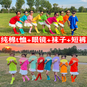 纯棉儿童彩色糖果短袖T恤小学生幼儿园亲子装班服五颜六色的衣服
