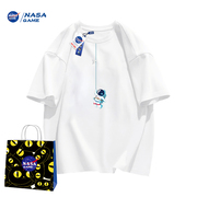 NASA GAME联名款2024纯棉短袖t恤男女儿童潮牌T恤童装