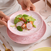 冰花瓷盘子创意餐盘家用陶瓷p60art同款纹路圆盘饭盘餐具早餐盘