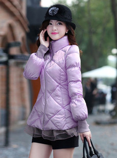 修身羽绒棉服时尚斗篷a字型，女韩版冬季加厚显瘦保暖外套大码