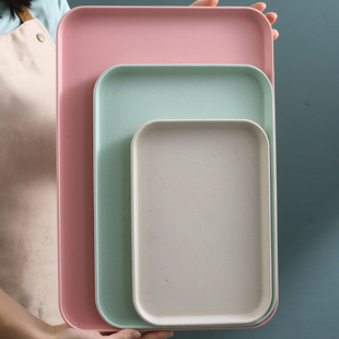 北欧长方形塑料水杯托盘客厅家用放茶杯ins茶盘餐盘大号水果盘子