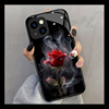 烟熏红玫瑰适用苹果15pro手机壳vivox80荣耀70奢华网红女风红米note12硅胶，oppoa97防摔华为p50玻璃小米13