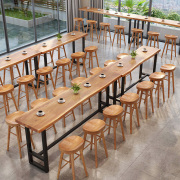 吧台桌实木靠墙阳台，休闲酒吧台咖啡厅，甜品奶茶店商用高脚桌椅组合