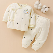 新生婴儿衣服秋冬a类套装分体，无骨和尚服纯棉，初生0-3个月夹棉加厚
