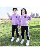 学院风班服运动装春秋季定制短袖运动服儿童三年级亲子装运动套装
