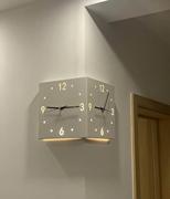 北欧客厅双面时钟挂钟家用时尚简约创意，免打孔静音，钟转角(钟转角)拐角钟表