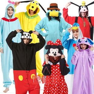 万圣节日派对卡通连体睡衣，迪士尼动物米奇老鼠，唐老鸭高飞狗演出服