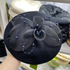 贝雷帽韩国设计师款仙女蓓蕾帽夏季冰丝透气画家帽网红花朵南瓜帽