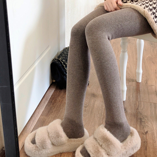 秋冬季奶咖色连裤袜女加绒加厚咖啡色打底裤保暖显瘦烟灰色打底袜