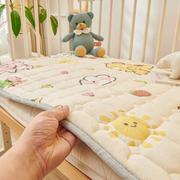 A类牛奶绒幼儿园床垫婴儿珊瑚绒床褥儿童加绒宝宝拼接薄被褥床单
