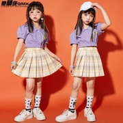 儿童爵士舞表演服装拉拉队，演出服女童jk裙子，洋气套装幼儿园啦啦操