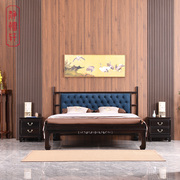 红木床紫光檀双人床2米东非黑黄檀新中式简约现代大床中国风家具