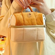 可爱吐司面包ins高颜值便携收纳包手提化妆包大容量斜跨相机包